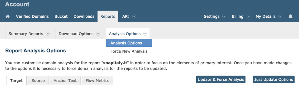 Force New Backlink Analysis