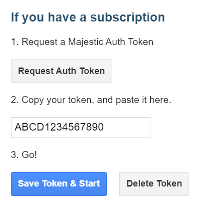 If you have a subscription, you can save token and start